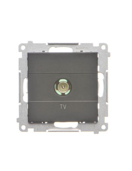 Simon55 Gniazdo antenowe TV pojedyncze Czarny mat