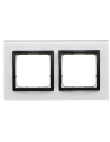 Simon 54 Nature Ramka 2-krotna szklana, Czarna Per