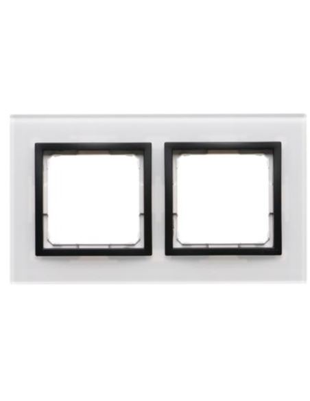 Simon 54 Nature Ramka 2-krotna szklana, Czarna Per