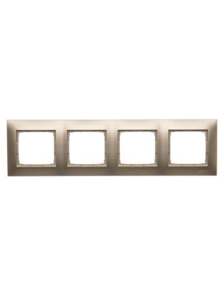 Simon54 Ramka poczwórna złoty mat 4 pola