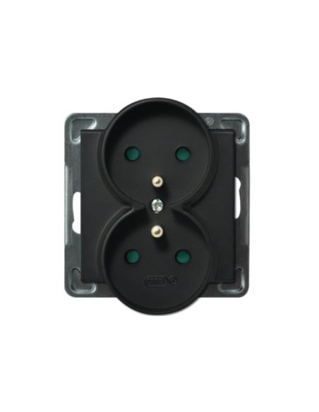 SONATA  Gniazdo podwójne z/u czarny metalik