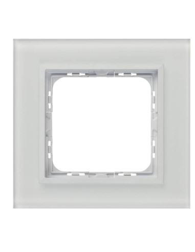 SONATA TOUCH Ramka pojedyńcza białe szkło szron