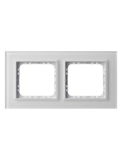 SONATA PRESTIGE Ramka podwójna białe szkło szron