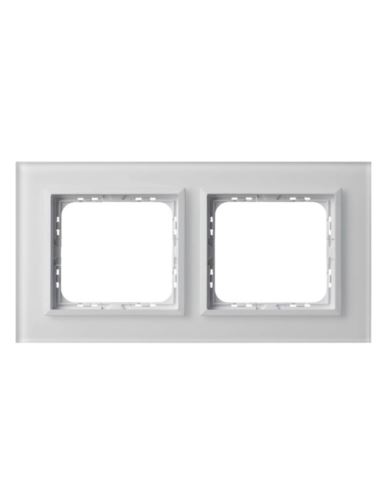 SONATA PRESTIGE Ramka podwójna białe szkło szron