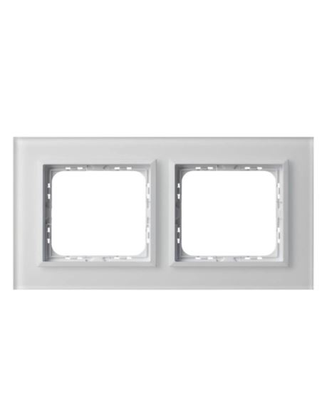 SONATA PRESTIGE Ramka podwójna białe szkło szron