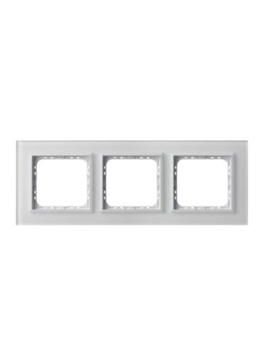 SONATA PRESTIGE Ramka potrójna białe szkło szron