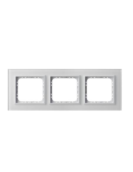 SONATA PRESTIGE Ramka potrójna białe szkło szron