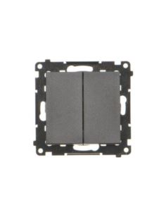 Simon55 Przycisk podwój. zwierny bez pikt. cz.mat.