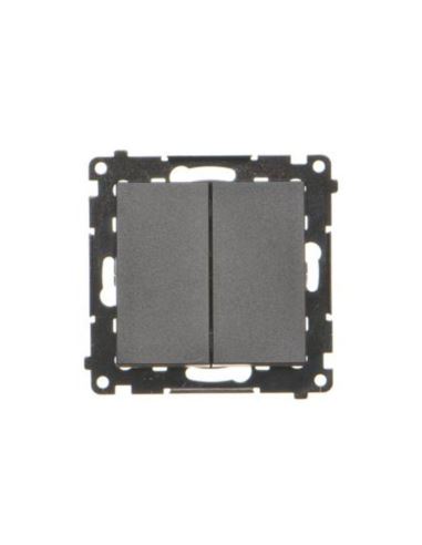 Simon55 Przycisk podwój. zwierny bez pikt. cz.mat.