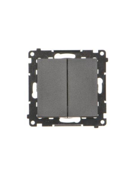 Simon55 Przycisk podwój. zwierny bez pikt. cz.mat.