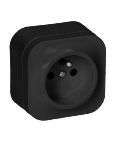 Gniazdo pojedyńcze N/T 2P+Z IP20 czarny ToDo