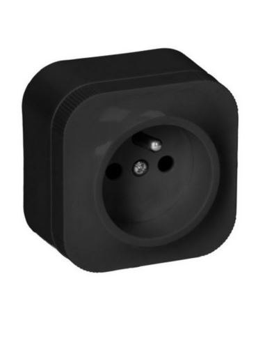 Gniazdo pojedyńcze N/T 2P+Z IP20 czarny ToDo