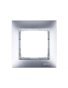 Simon54 Ramka pojedyncza srebrny mat 1 pole