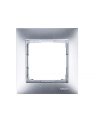 Simon54 Ramka pojedyncza srebrny mat 1 pole