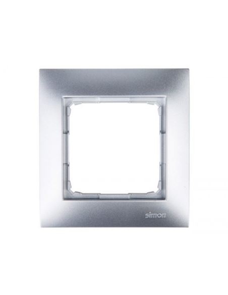 Simon54 Ramka pojedyncza srebrny mat 1 pole