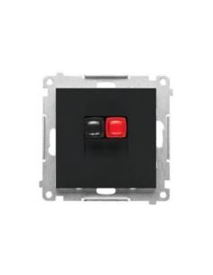 Simon55 Gniazdo głośnikowe 1-krotne 2,5mm cz. mat