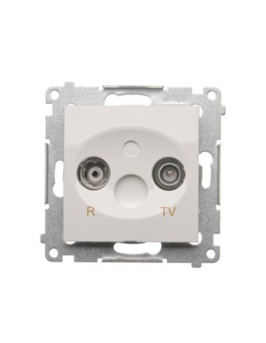 Simon54 Gniazdo antenowe R/ TV końcowe białe