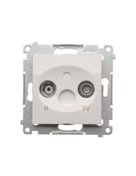 Simon54 Gniazdo antenowe R/ TV końcowe białe