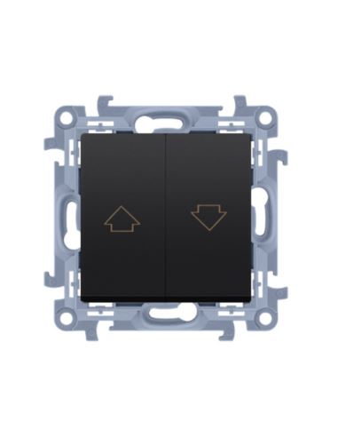 Simon10 Przycisk żaluzjowy roletowy czarny mat