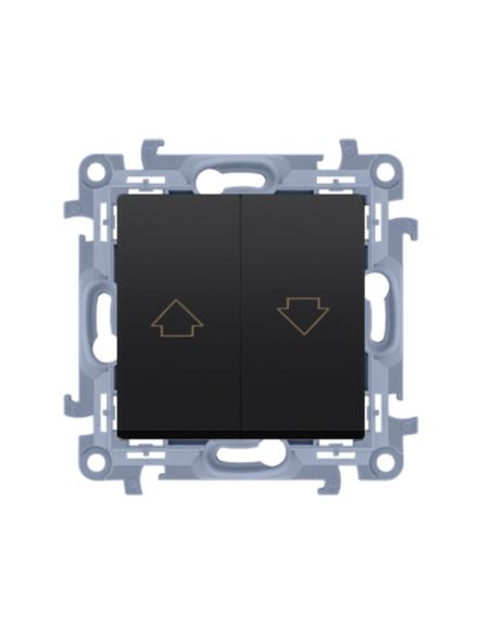 Simon10 Przycisk żaluzjowy roletowy czarny mat