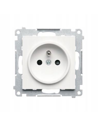 Simon55 gniazdo wtycz. poj. z uziem. Biały mat