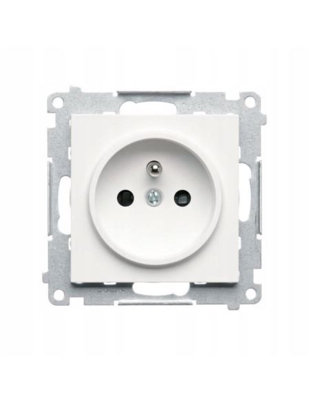 Simon55 gniazdo wtycz. poj. z uziem. Biały mat