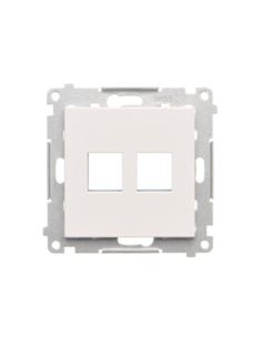 Simon55 Pokrywa gn. teleinf. 2xKeystone Biały mat