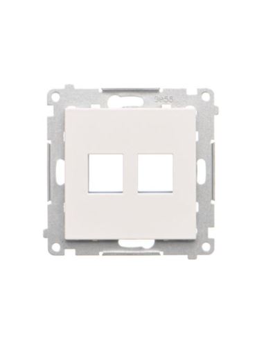 Simon55 Pokrywa gn. teleinf. 2xKeystone Biały mat