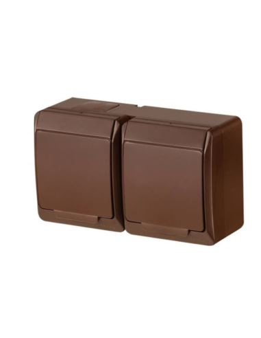 HERMES Gniazdo GNT 0322-06 podwójne herm. 16A IP44