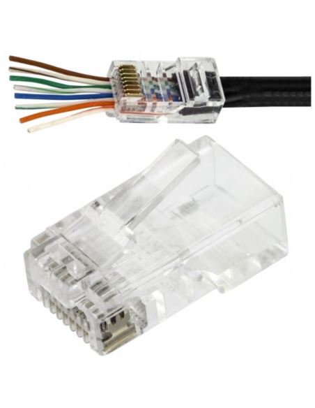 Wtyk RJ45 kat.5e przelotowy 8P8C drut sieci LAN