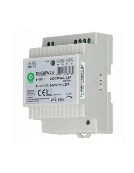 Zasilacz 24V/1.25A DIN30W24 na szynę TH35 reg.