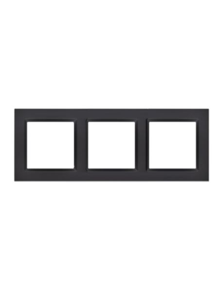 Simon10 Ramka 3-krotna czarny matowy