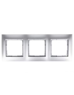 Simon54 Ramka potrójna srebrny mat 3 pola