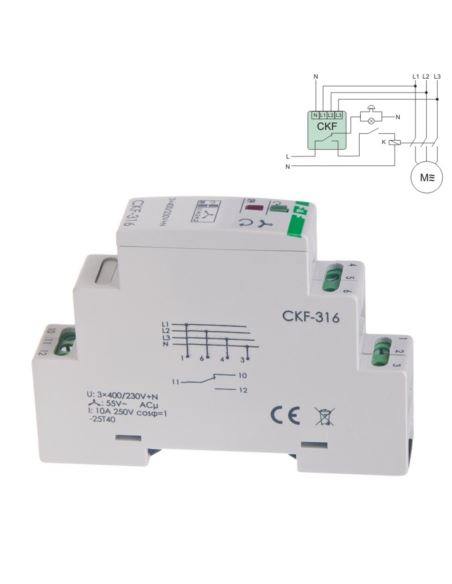 Czujnik kolejności i zaniku faz CKF-316