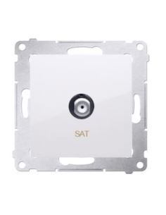 Simon54 Gniazdo antenowe poj. SAT typ "F"  białe