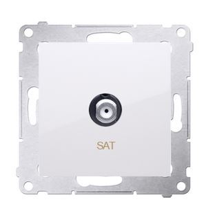 Simon54 Gniazdo antenowe poj. SAT typ "F"  białe