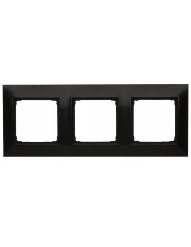 Simon54 Ramka potrójna czarny mat 3 pola