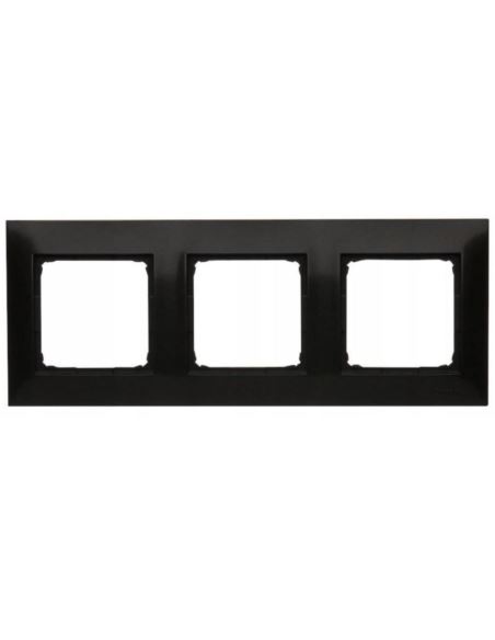 Simon54 Ramka potrójna czarny mat 3 pola