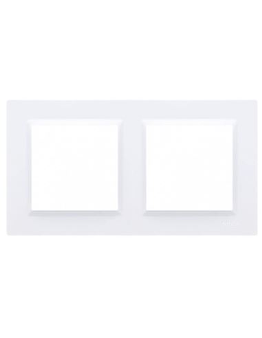 Simon10 Ramka podwójna biała