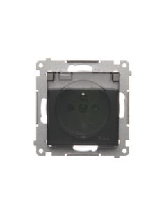 Simon54 Gniazdo poj. z/u IP44 kl. transp. antracyt