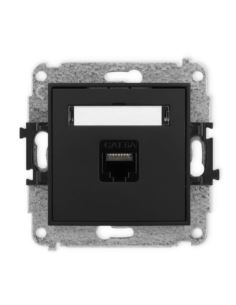 MINI Gniazdo komp. podwójne RJ45 kat. 6 cz. mat