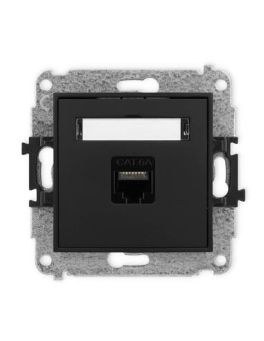 MINI Gniazdo komp. podwójne RJ45 kat. 6 cz. mat