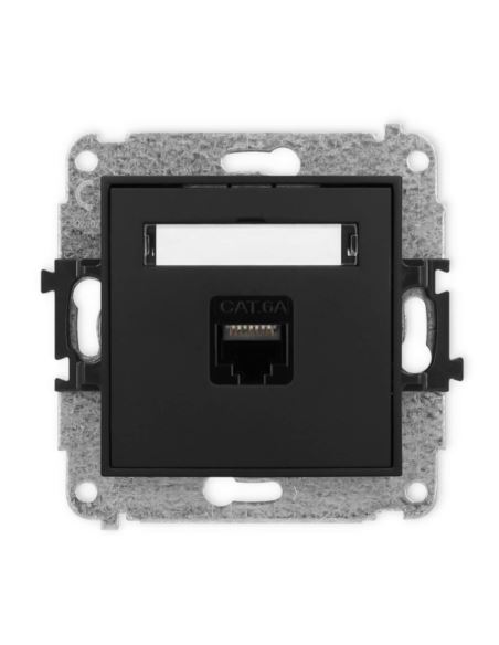 MINI Gniazdo komp. podwójne RJ45 kat. 6 cz. mat