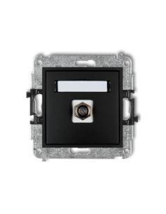 MINI Gniazdo antenowe poj. typu F (SAT) czarny mat