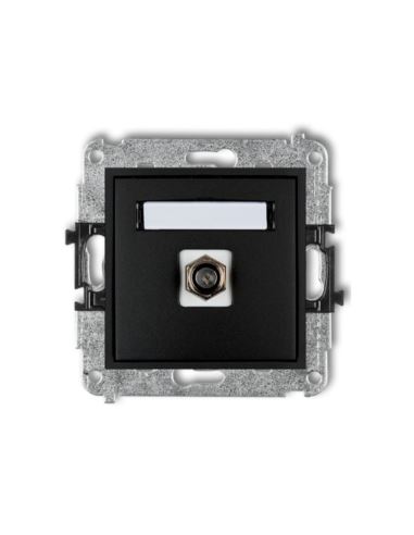 MINI Gniazdo antenowe poj. typu F (SAT) czarny mat