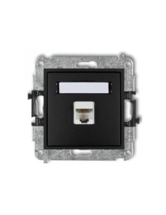 MINI Gniazdo komp. poj. 1xRJ45 kat. 6 czarny mat