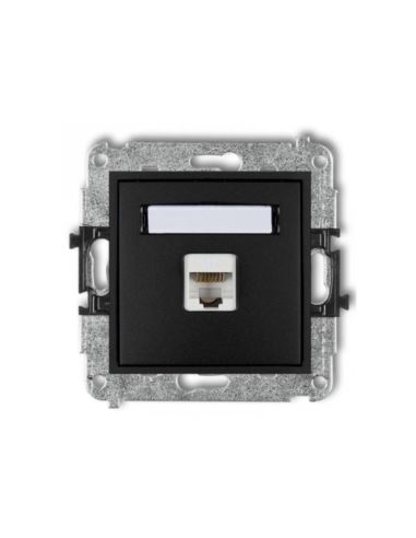 MINI Gniazdo komp. poj. 1xRJ45 kat. 6 czarny mat