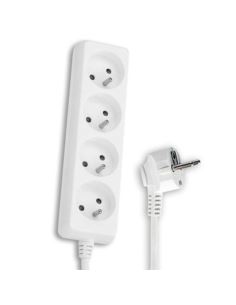 Przedłużacz 4 gniazda z uziemieniem 5m biały