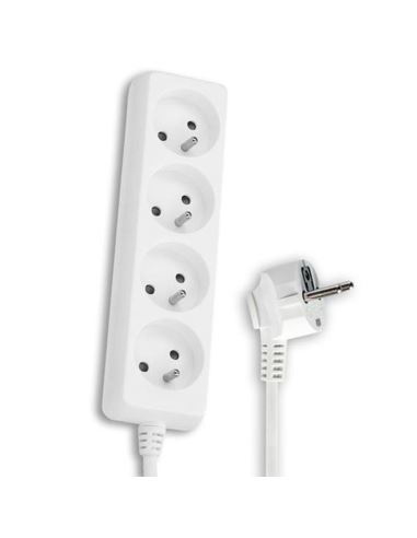 Przedłużacz 4 gniazda z uziemieniem 5m biały