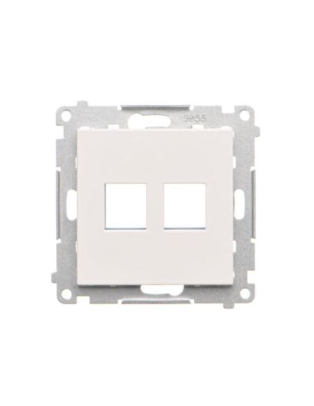 Simon55 Pokrywa gn. teleinf. 2xKeystone Biały mat